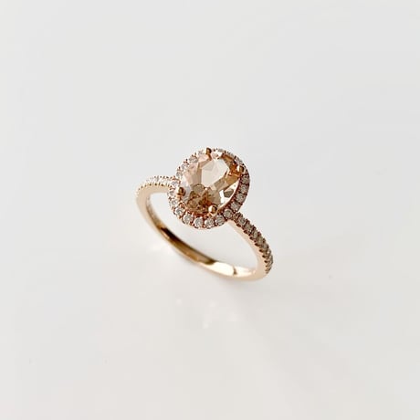 K18 Morganite Dia Ring