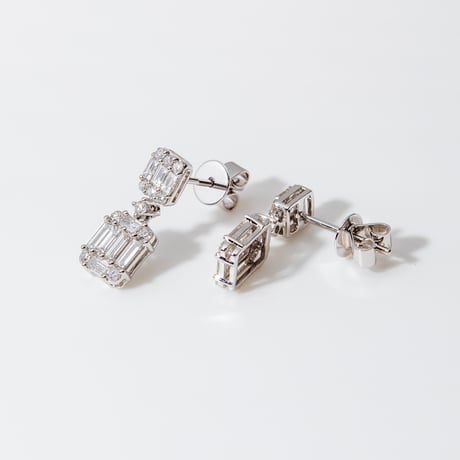 K18 Mosaic Diamond Double Earrings（ピアス）