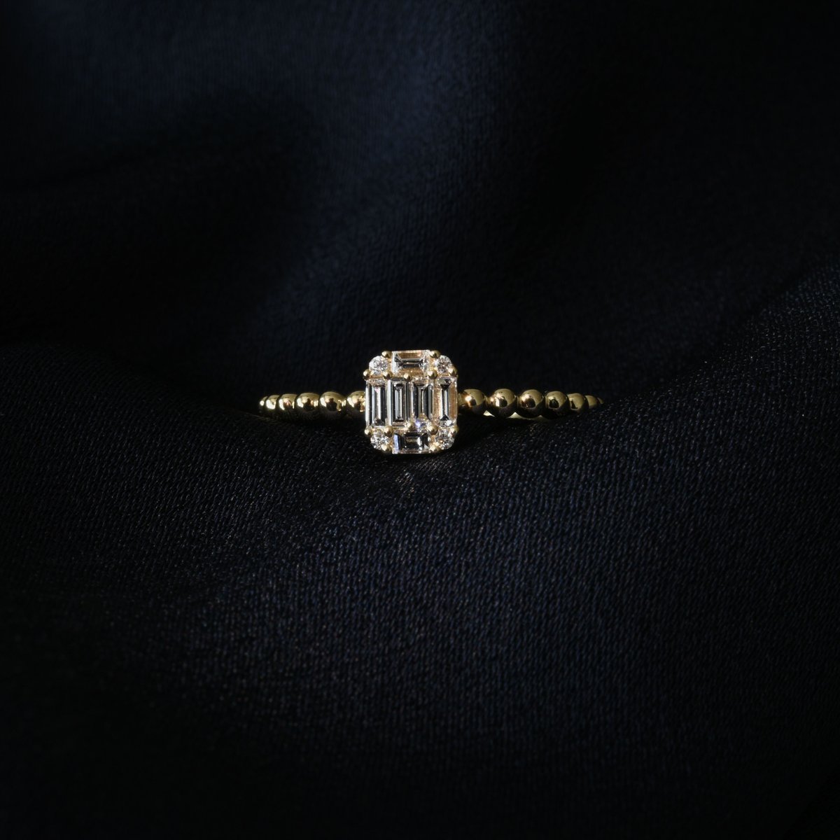 K18 Diamond Mosaic Ring | HANA JEWELS