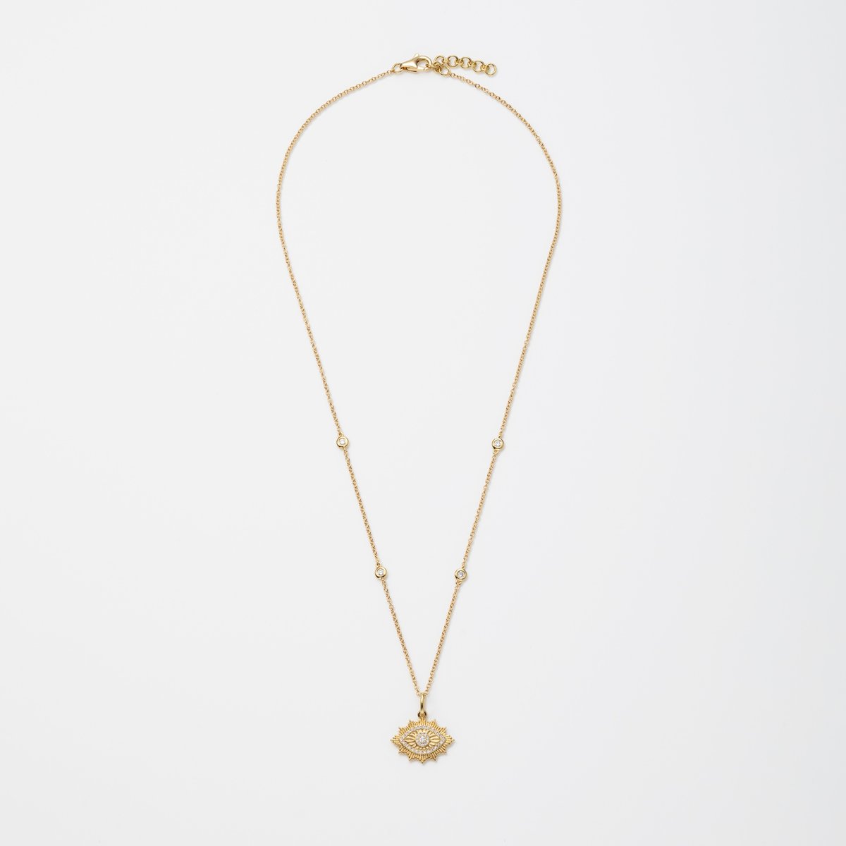 K18 Evil Eye Diamond Necklace | HANA JEWELS