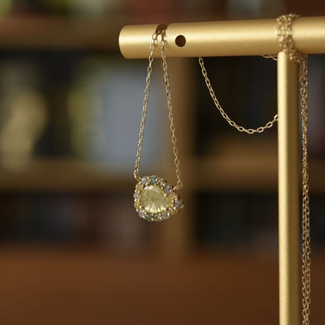 K18 Sliced Diamond Necklace