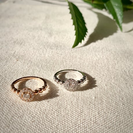 K18 Gold Ball Diamond Ring