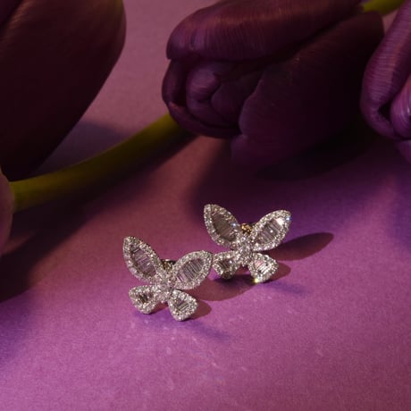 K18 Butterfly Diamond Earrings（ピアス）