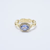 K18 Pale Blue Sapphire Chain Link Ring