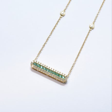 K18 Emerald Bar necklace