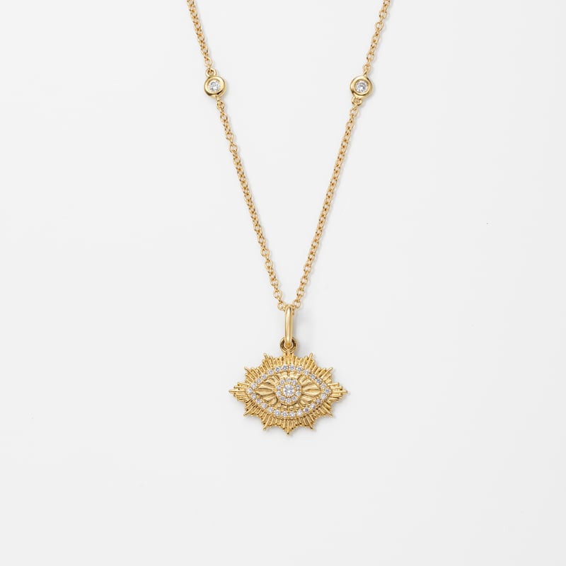 K18 Evil Eye Diamond Necklace | HANA JEWELS K18 Evil Eye Diamond Necklace | HANA JEWELS