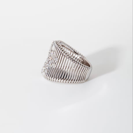 K18 Mokume Diamond dust Ring
