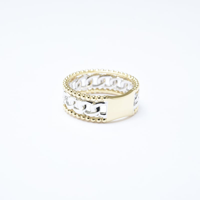 K18 Ball Chain Diamond Ring | HANA JEWELS
