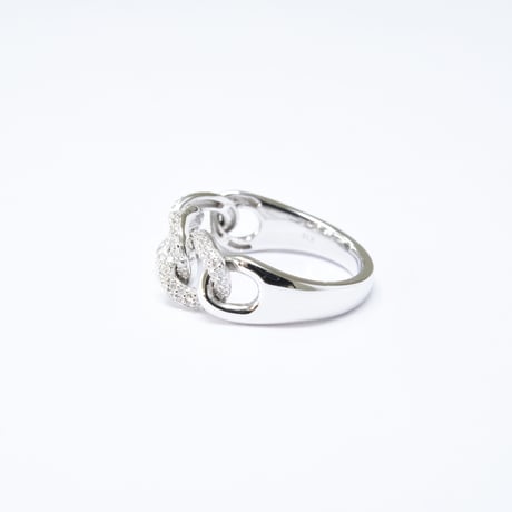 K18 Chain Link Diamond Ring