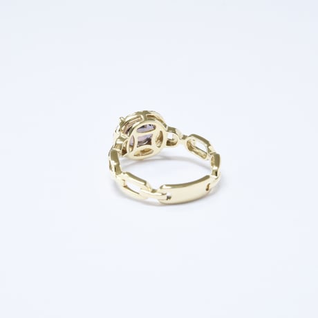 K18 Grape Sapphire Chain Link Ring