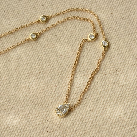 K18 Mosaic Shizuku Diamond Necklace
