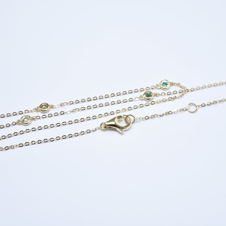 K18 Emerald Clover  Necklace