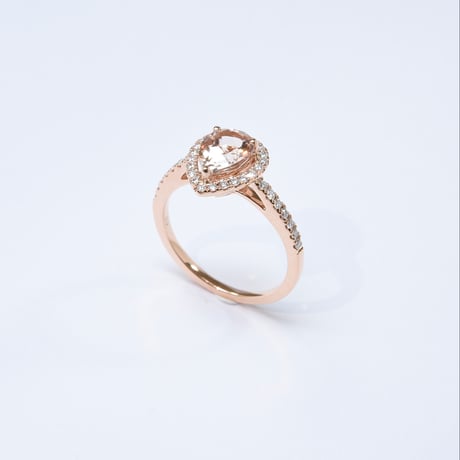 K18 Morganite Diamond Ring