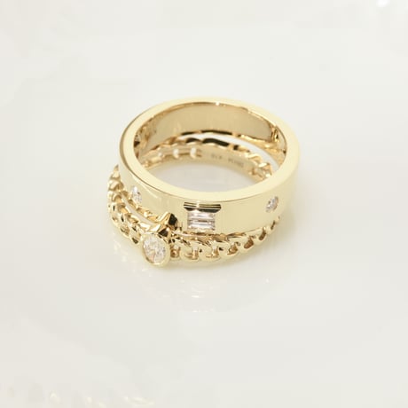 K18 BG Diamond Gold Ring