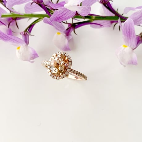K18 Morganite Dia Ring