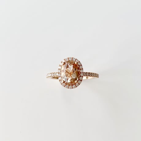 K18 Morganite Dia Ring