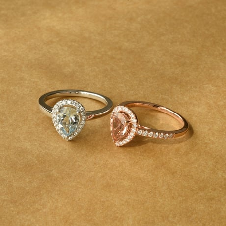 K18 Morganite Diamond Ring