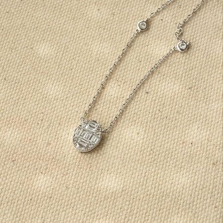 K18 Mosaic Oval Diamond Necklace - L