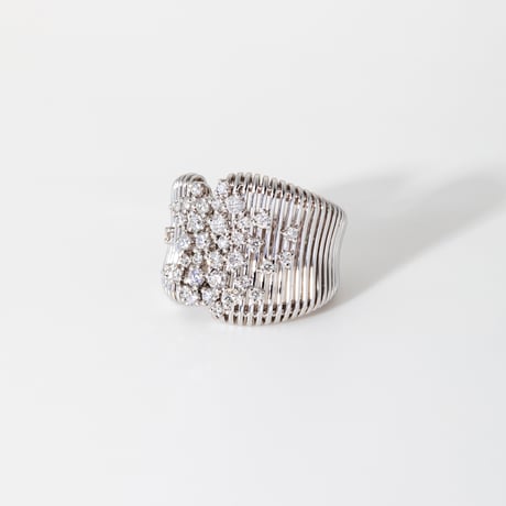 K18 Mokume Diamond dust Ring