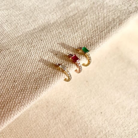 Diamond Ear Cuff with Ruby
