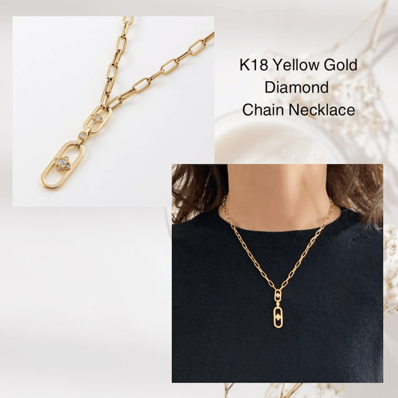 K18 Luna Link Chain Necklace | HANA JEWELS