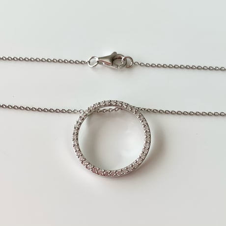 K18 Diamond Hoop necklace