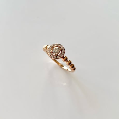K18 Gold Ball Diamond Ring