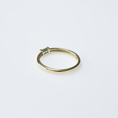 14K BG Cut Emerald Ring