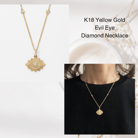 K18  Evil Eye Diamond Necklace
