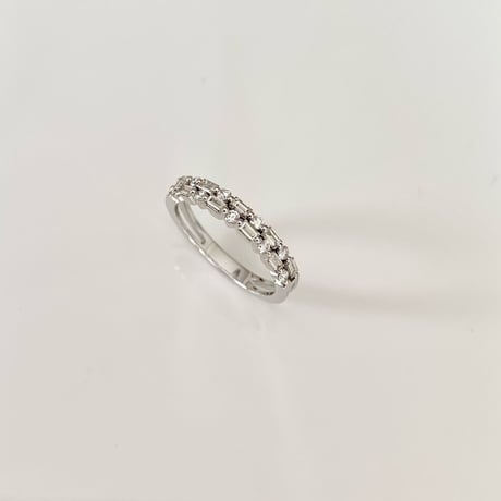 K18  BG Diamond Double Ring