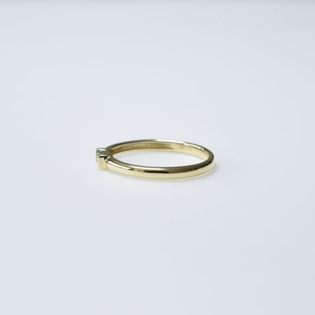 14K BG Cut Emerald Ring