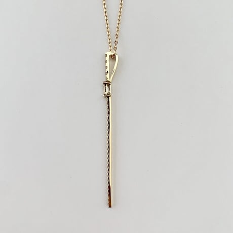 K18 BG Diamond Long Bar Necklace