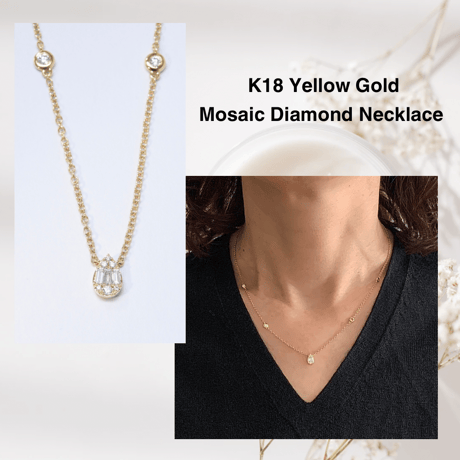 K18 Mosaic Shizuku Diamond Necklace