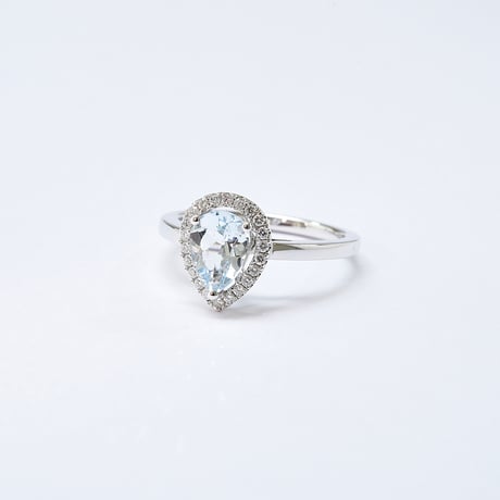 K18 Aquamarine diamond Ring