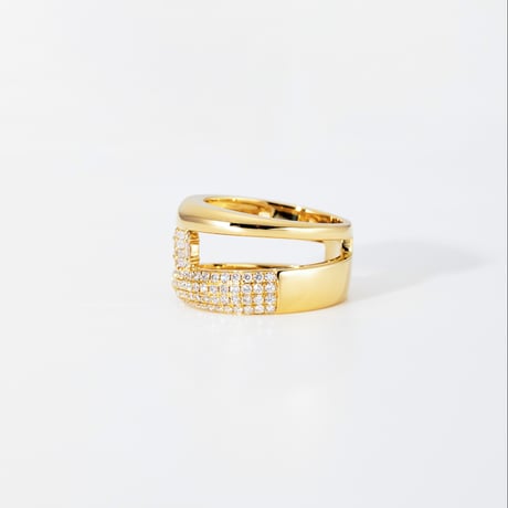 K18 Crescent Glow Diamond Ring
