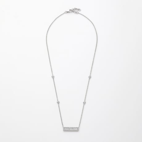 K18 Baguette Diamond Ice Bar Necklace