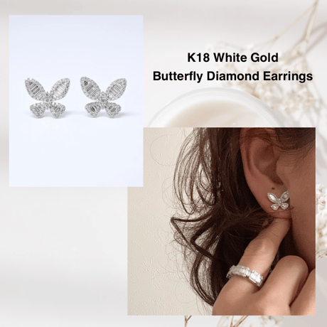 K18 Butterfly Diamond Earrings（ピアス）