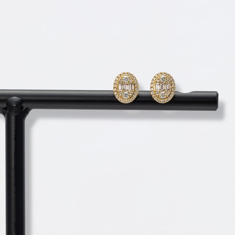 K18 Oval Glow Diamond Earrings（ピアス） | HANA JEWELS