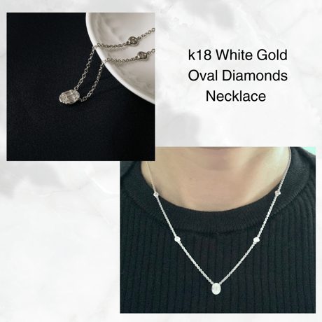 K18 Mosaic Oval Diamond Necklace - S