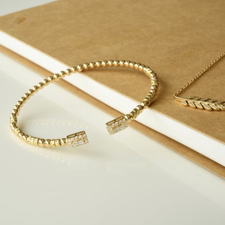 K18 Flexible Diamond Bangle - YG