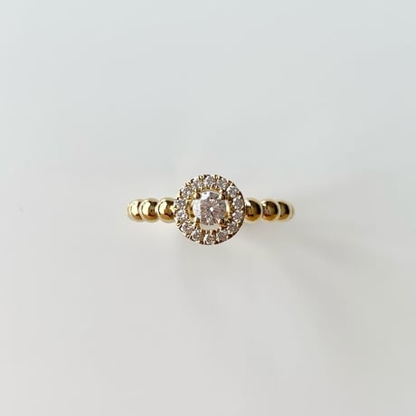 K18 Gold Ball Diamond Ring