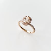 K18 Morganite Dia Ring