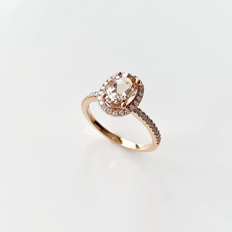 K18 Morganite Dia Ring