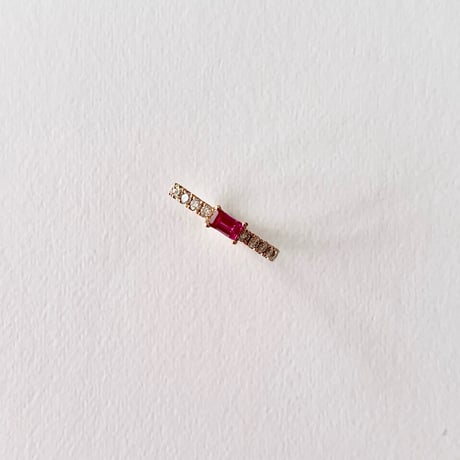 Diamond Ear Cuff with Ruby
