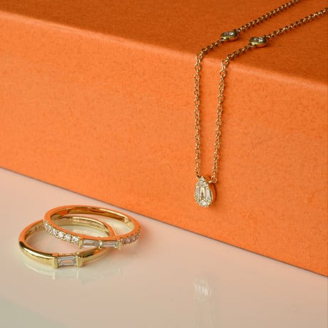 K18 Mosaic Shizuku Diamond Necklace