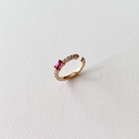 Diamond Ear Cuff with Ruby