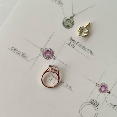 K18 Star Rose Amethyst Ring