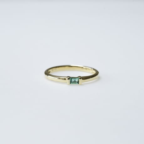 14K BG Cut Emerald Ring