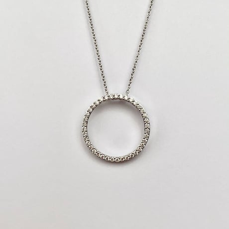 K18 Diamond Hoop necklace