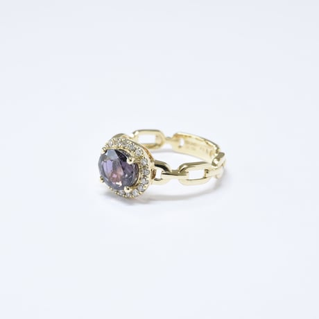 K18 Grape Sapphire Chain Link Ring